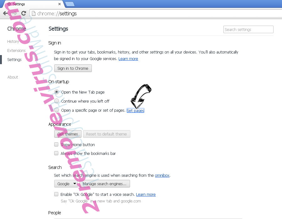 BrowseFox FBB Virus Chrome settings