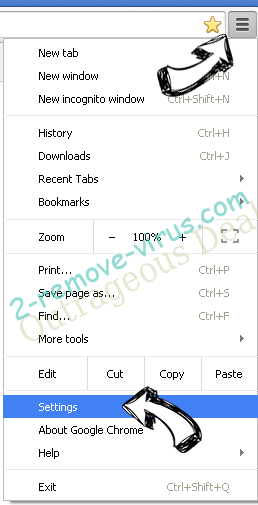 Yoursearching.com Chrome menu