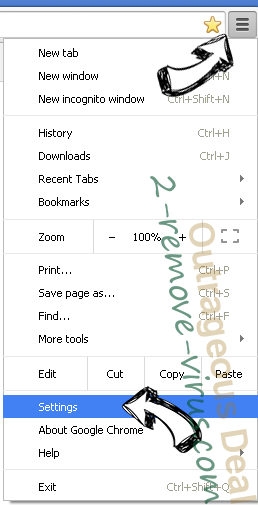 Yoursearching.com Chrome menu