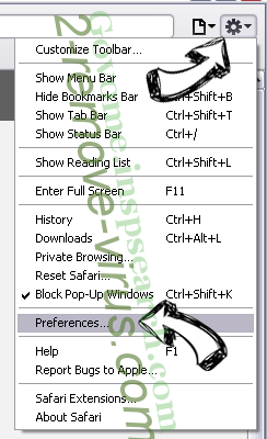 Search-me.club Virus Safari menu