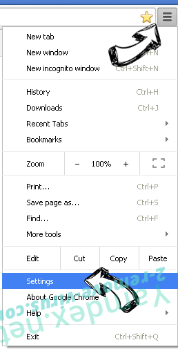 Snjsearch.com Chrome menu