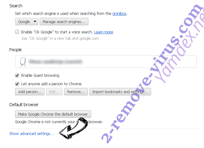 Snjsearch.com Chrome settings more