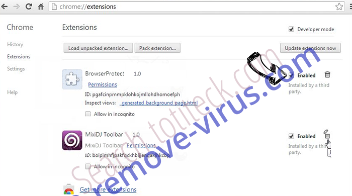 .ccc File Extension Virus Chrome extensions disable