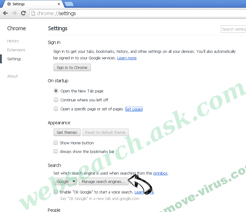 websearch.coolsearches.info Chrome extensions disable