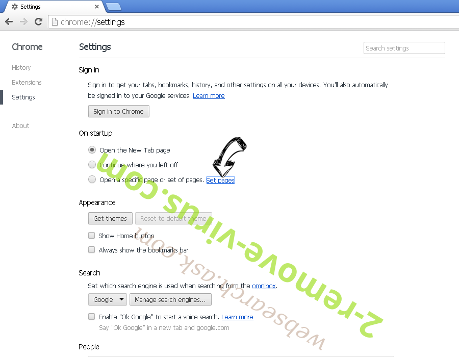 search.conduit.com Chrome settings