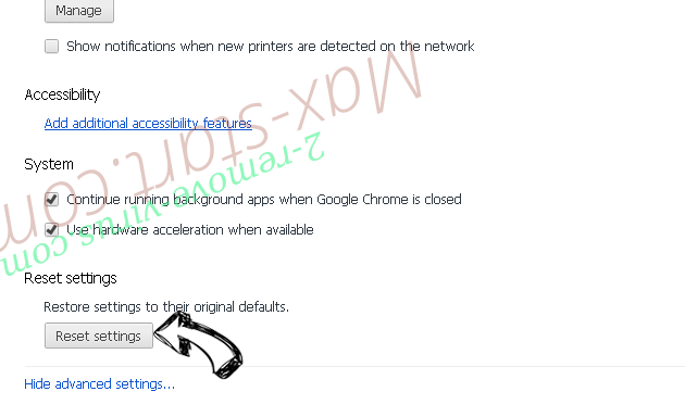 Search.adlux.com Chrome advanced menu
