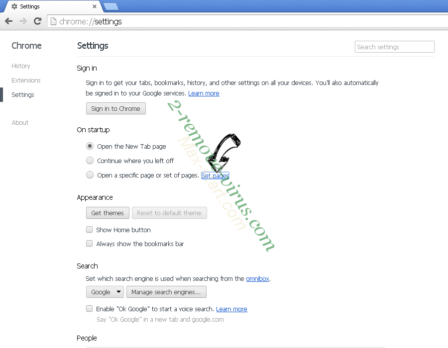 Search.adlux.com Chrome settings