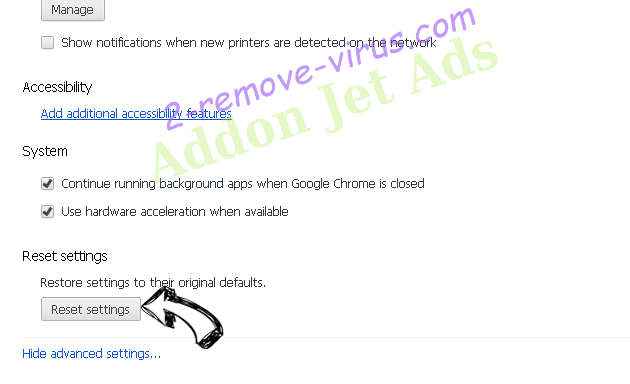 Addon Jet Ads Chrome advanced menu