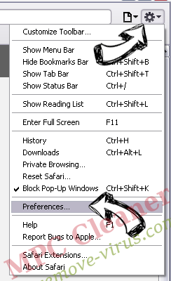 PC Clean Plus Safari menu
