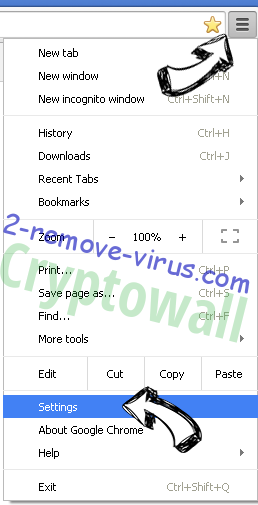 .vvv File Extension Virus Chrome menu