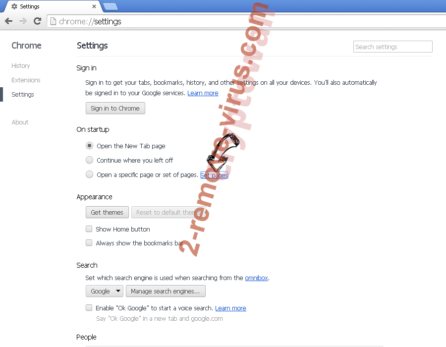 Search.mydailyversexp.com Chrome settings