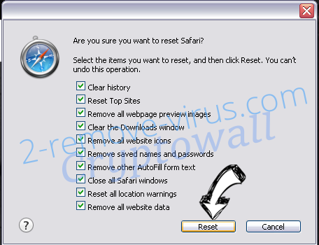 .vvv File Extension Virus Safari reset