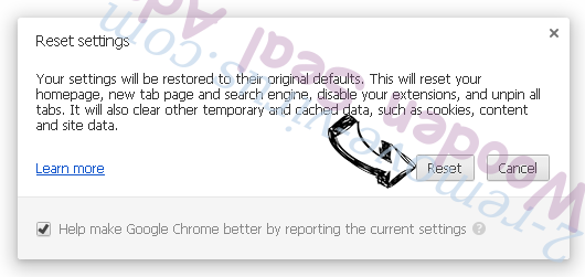 DisableNotifications Browser Hijacker Chrome reset