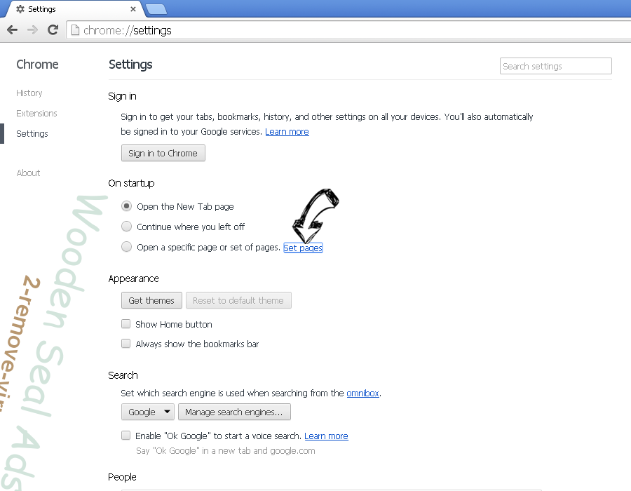 DisableNotifications Browser Hijacker Chrome settings