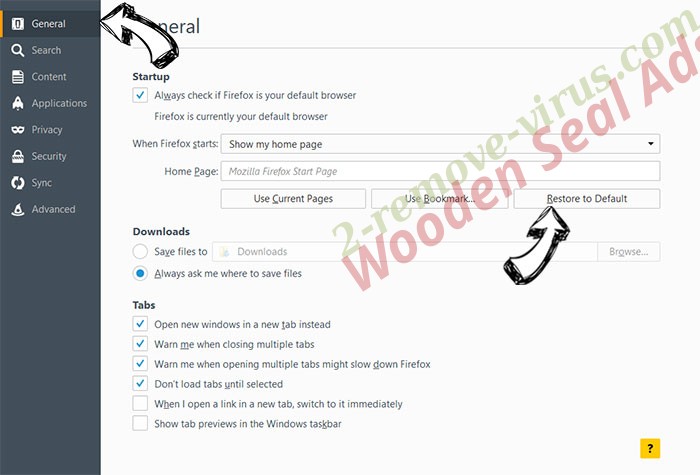 DisableNotifications Browser Hijacker Firefox reset confirm