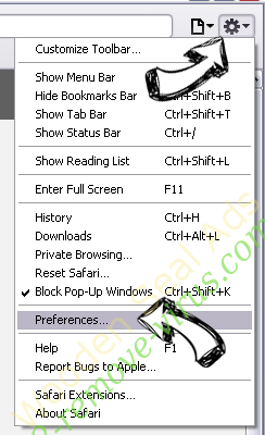 DisableNotifications Browser Hijacker Safari menu