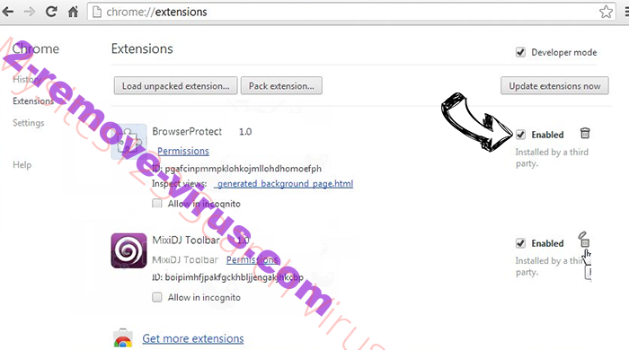 Mp3juice virus Chrome extensions disable