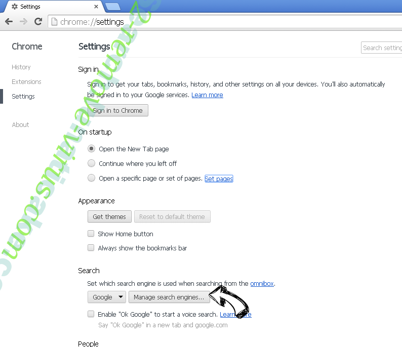 Startsearch.info Chrome extensions disable