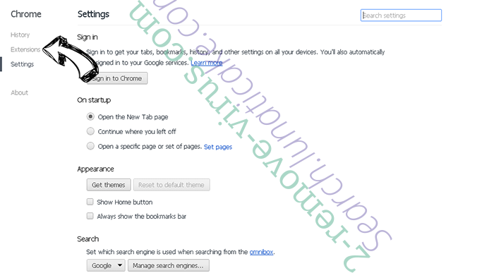 Startsearch.info Chrome settings