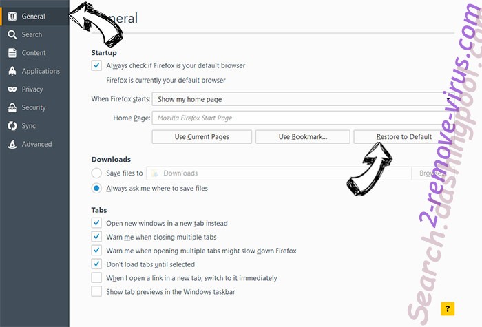 VirtualDJ Toolbar Firefox reset confirm