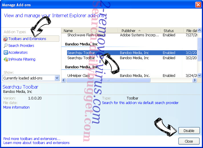 Comment se débarrasser du Congratulations Device User! POP-UP Scam IE toolbars and extensions