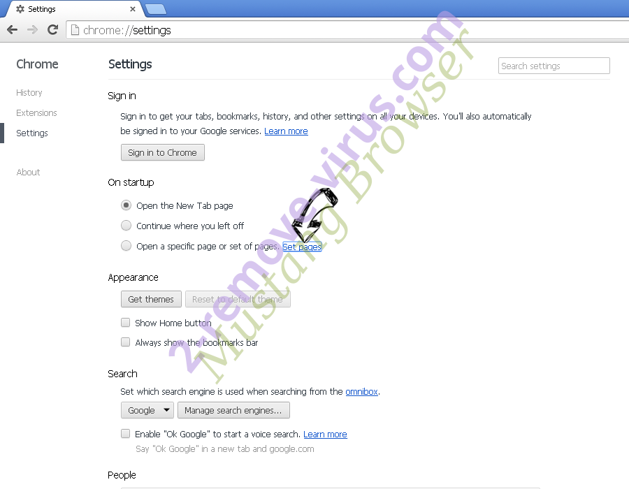 searchesmia.com virus Chrome settings