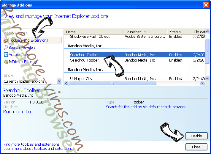 WebHelper virus IE toolbars and extensions