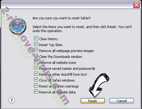 WebHelper virus Safari reset