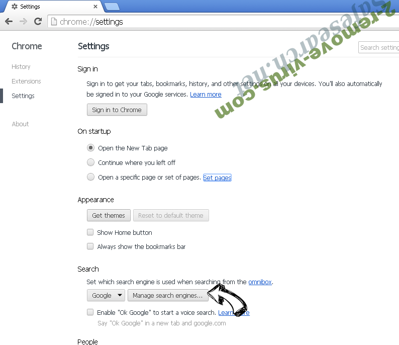Удаление Search.snowballsam.com Chrome extensions disable
