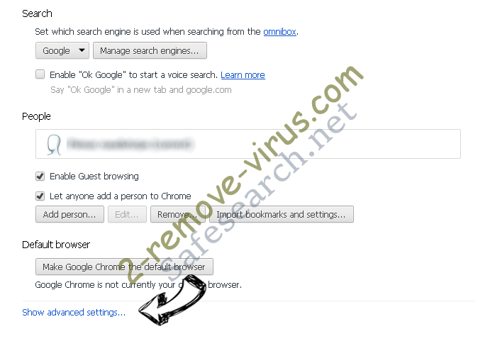 Safesearch.net verwijderen Chrome settings more