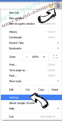 Searcheq.com Redirect Chrome menu