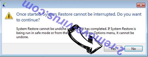 Erebus ransomware removal - restore message