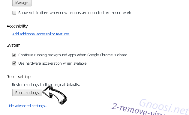 ClearerSearch.com Chrome advanced menu