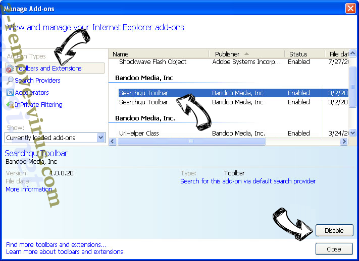 Search.portsayd.com IE toolbars and extensions