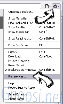 Chromium Safari menu