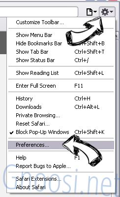 Gnoosi.net Safari menu