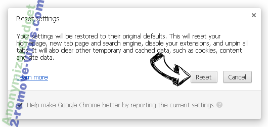 AnonymizerGadget Chrome reset
