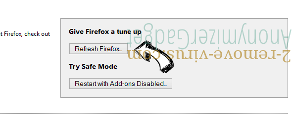 AnonymizerGadget Firefox reset