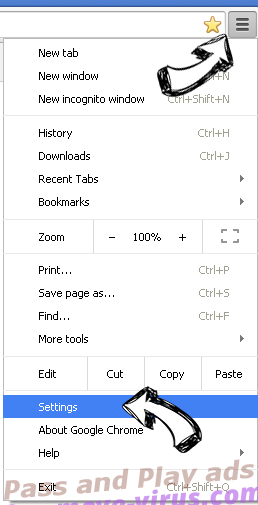 search.yourpackagesnow.com Chrome menu