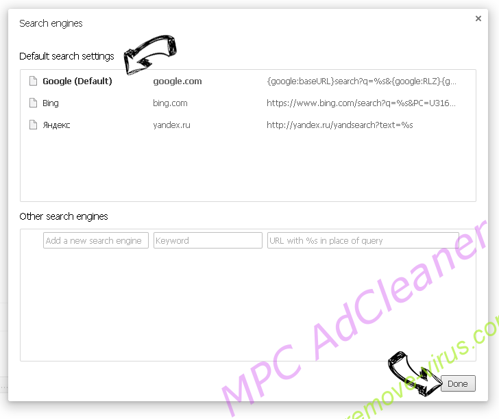 MPC AdCleaner Chrome extensions disable