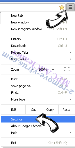 Search.chipopo.info Chrome menu