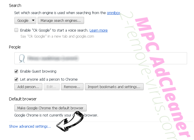 Newscruise.net Chrome settings more