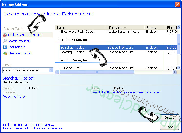 My.yoursearch.me IE toolbars and extensions