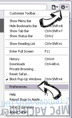 One10 PC Cleaner Safari menu