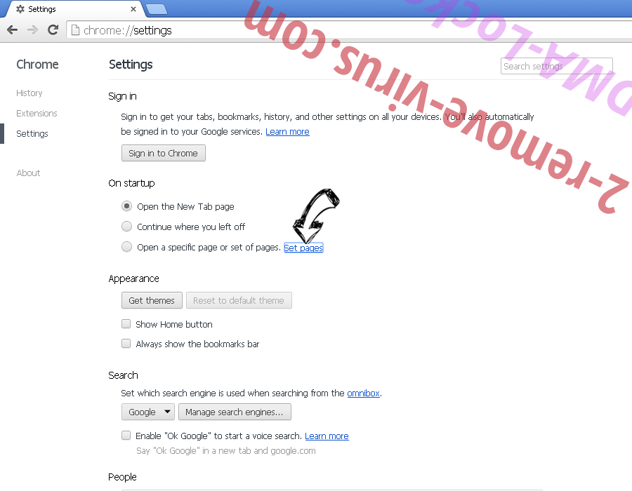 Verwijderen Bright Tab browser hijacker Chrome settings