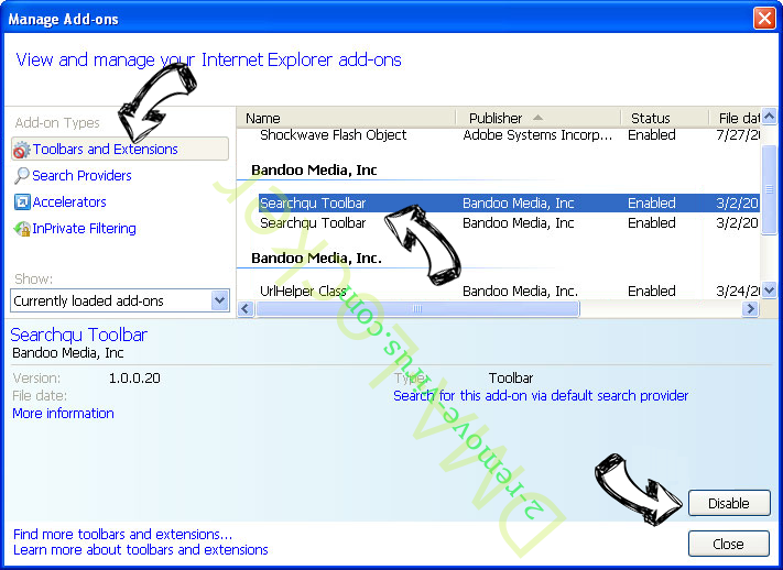 Bright TAB Virus IE toolbars and extensions