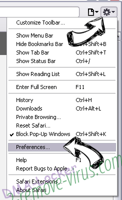 Bright Tab browser hijacker Safari menu