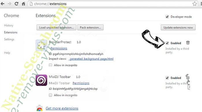 Pro-search.me Chrome extensions disable