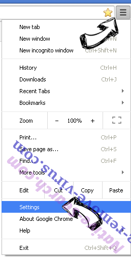 Searchessuggestions.com Chrome menu