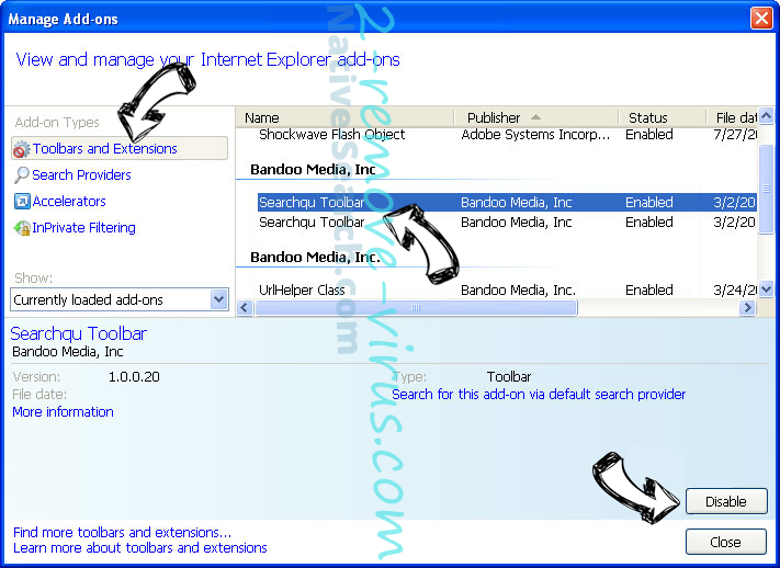 Journalaboutlife.org IE toolbars and extensions